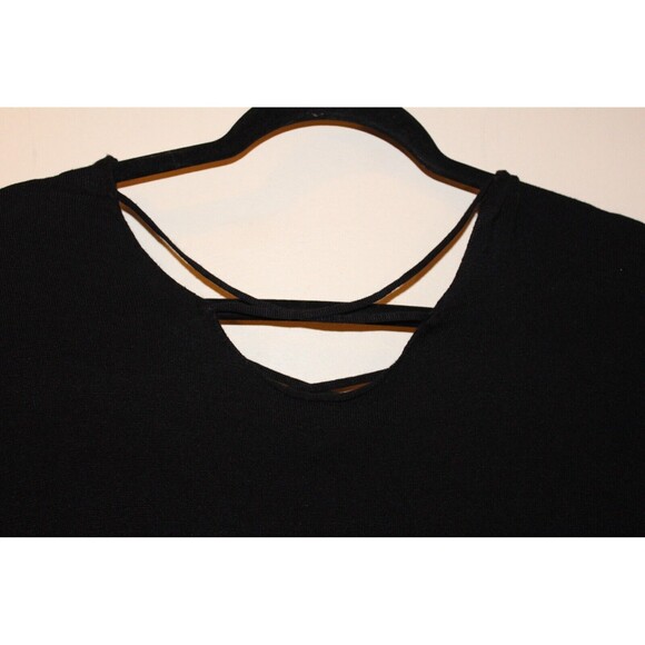 BEAU TISSU BLACK LONG SLEEVE SWEATER TUNIC TOP SIZE M RETAIL $54 - Picture 2 of 8